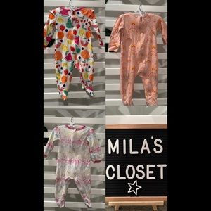 6-9M* Sleepy Bundle*~ 3 Zippered Onesies